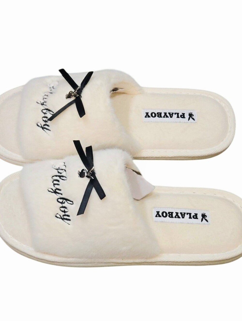 Playboy Script Logo Bunny Bow Indoor/Outdoor Slide Slippers